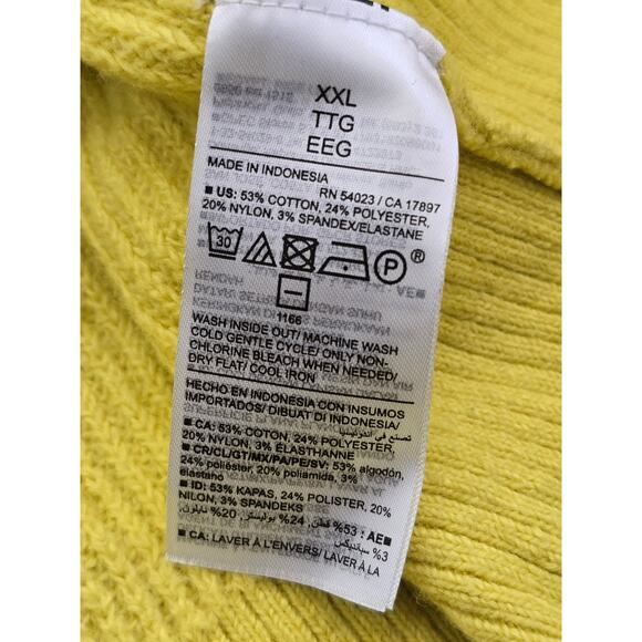 Old Navy XXL Bright Yellow Ribbed V-Neck Sweater Soft Cotton Blend Bold Minimal - Picture 7 of 7